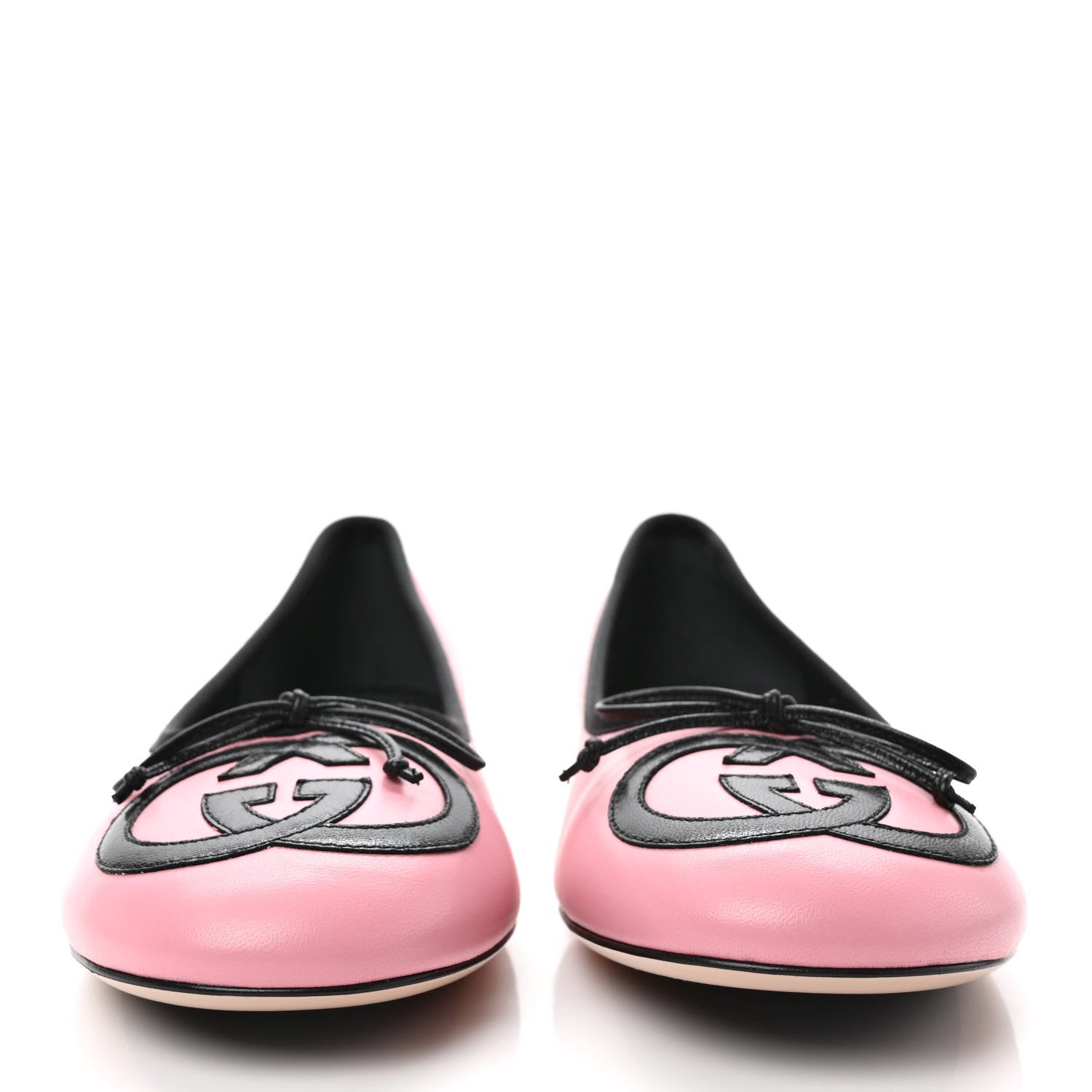 Gucci Malaga Kid Jarret Ballet Flats 39.5 Pink Black 2 of 9