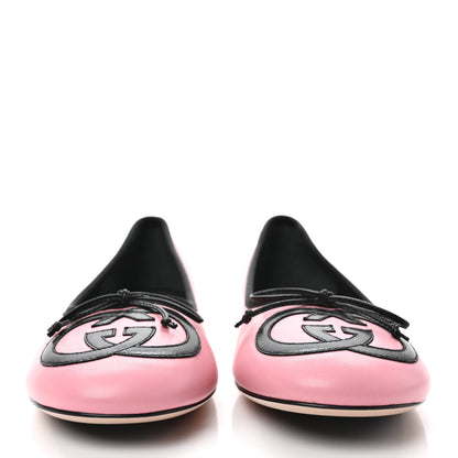 Gucci Malaga Kid Jarret Ballet Flats 39.5 Pink Black 2 of 9