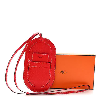 Hermes Chevre Mysore In-The-Loop Phone To Go PM Case Rouge De Coeur White 9 of 9
