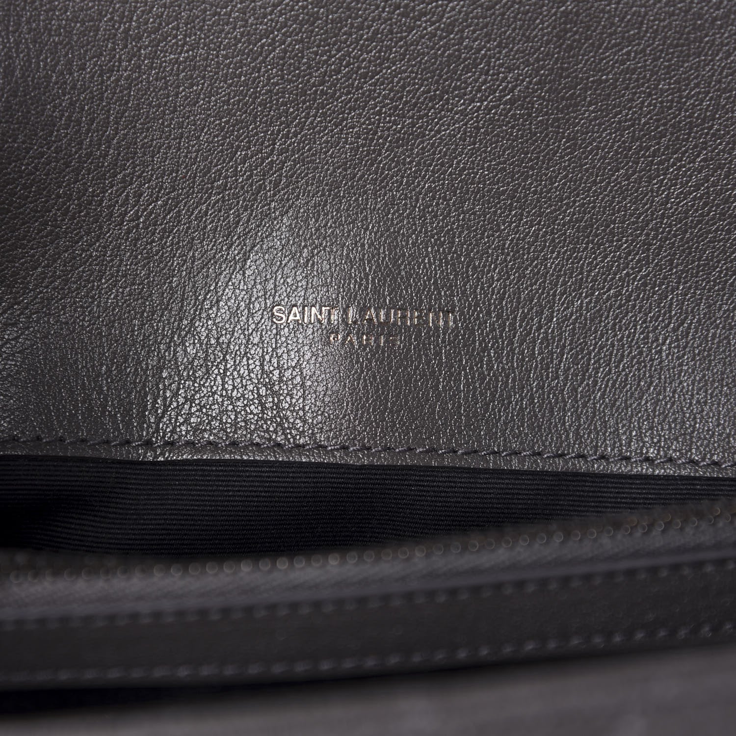 Saint Laurent Sheepskin Matelasse Chevron Monogram Medium College Bag Light Coal 8 of 12
