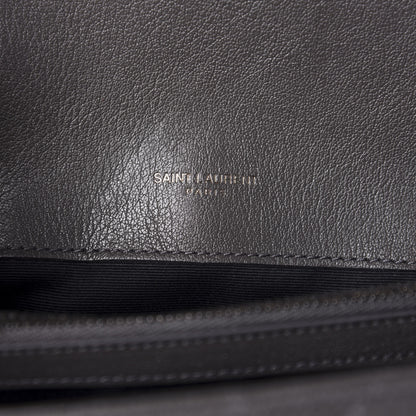 Saint Laurent Sheepskin Matelasse Chevron Monogram Medium College Bag Light Coal 8 of 12