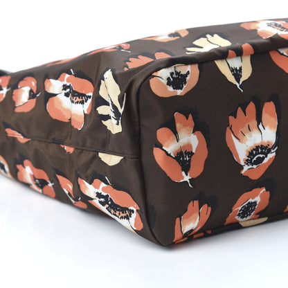 Prada Nylon Tessuto Stampato Saffiano Floral Print Tote Cacao 6 of 9