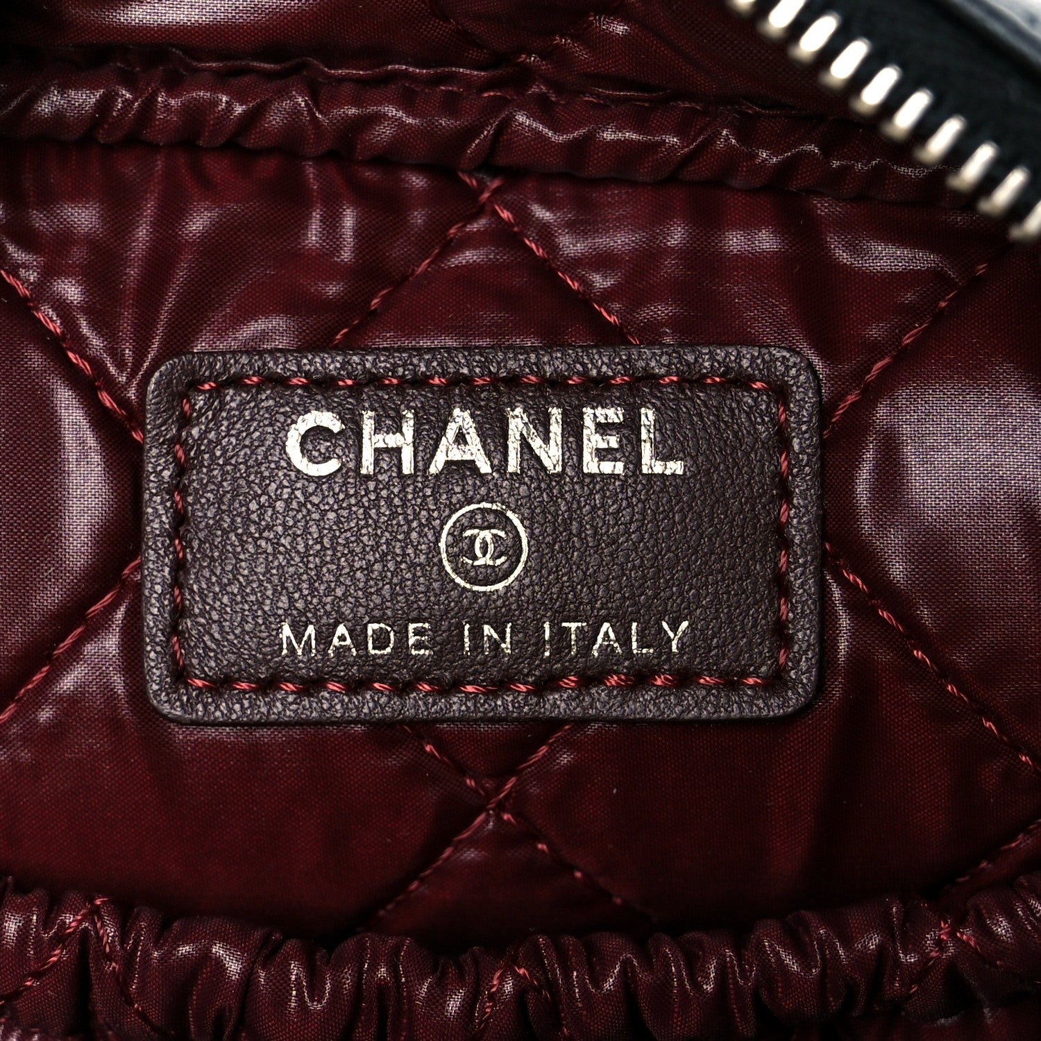 Chanel Lambskin Quilted Medium Curvy Pouch Cosmetic Case Black 6 of 8