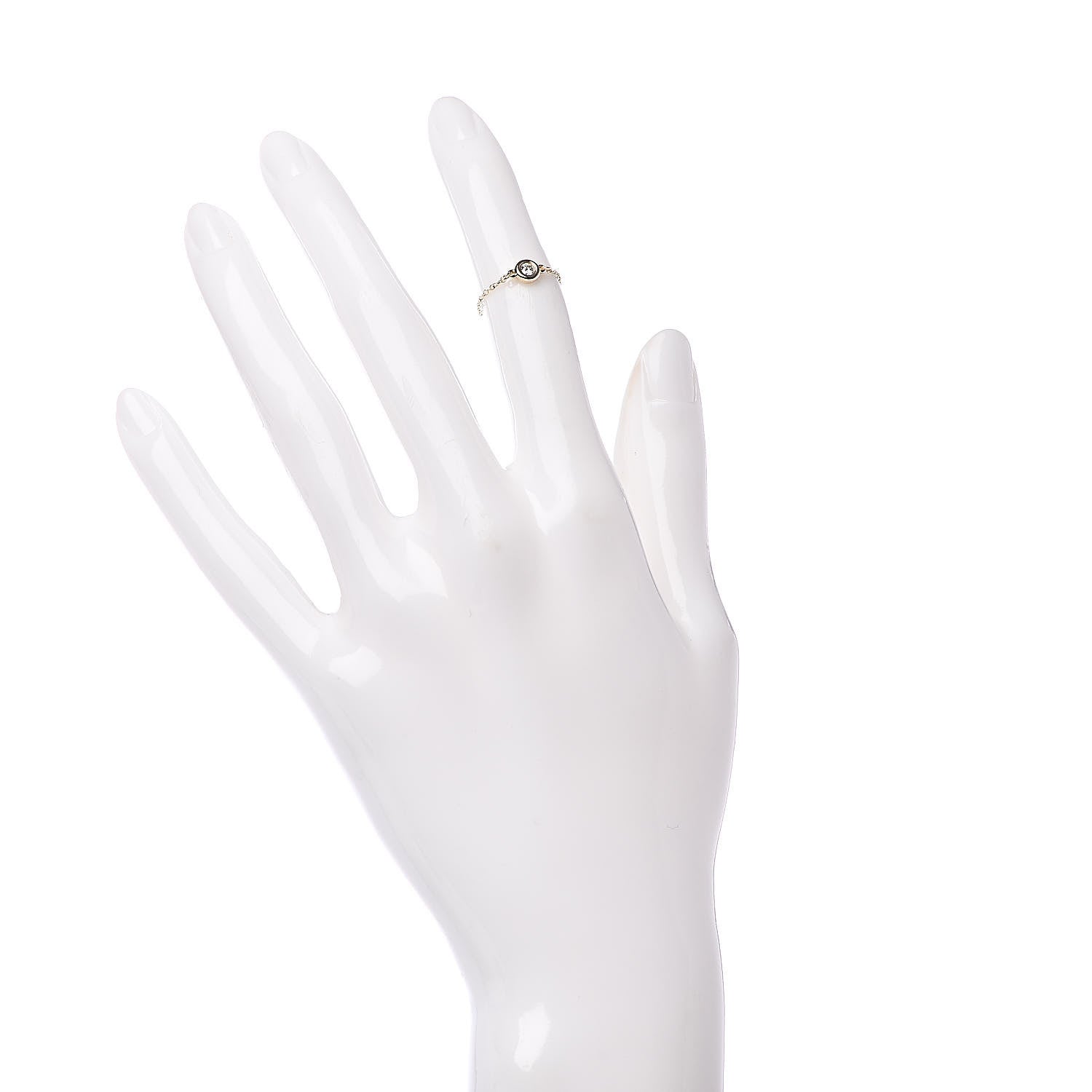 Tiffany 18K Yellow Gold Diamond .07ct Elsa Peretti Diamonds By The Yard Ring 45 3.5 2 of 5