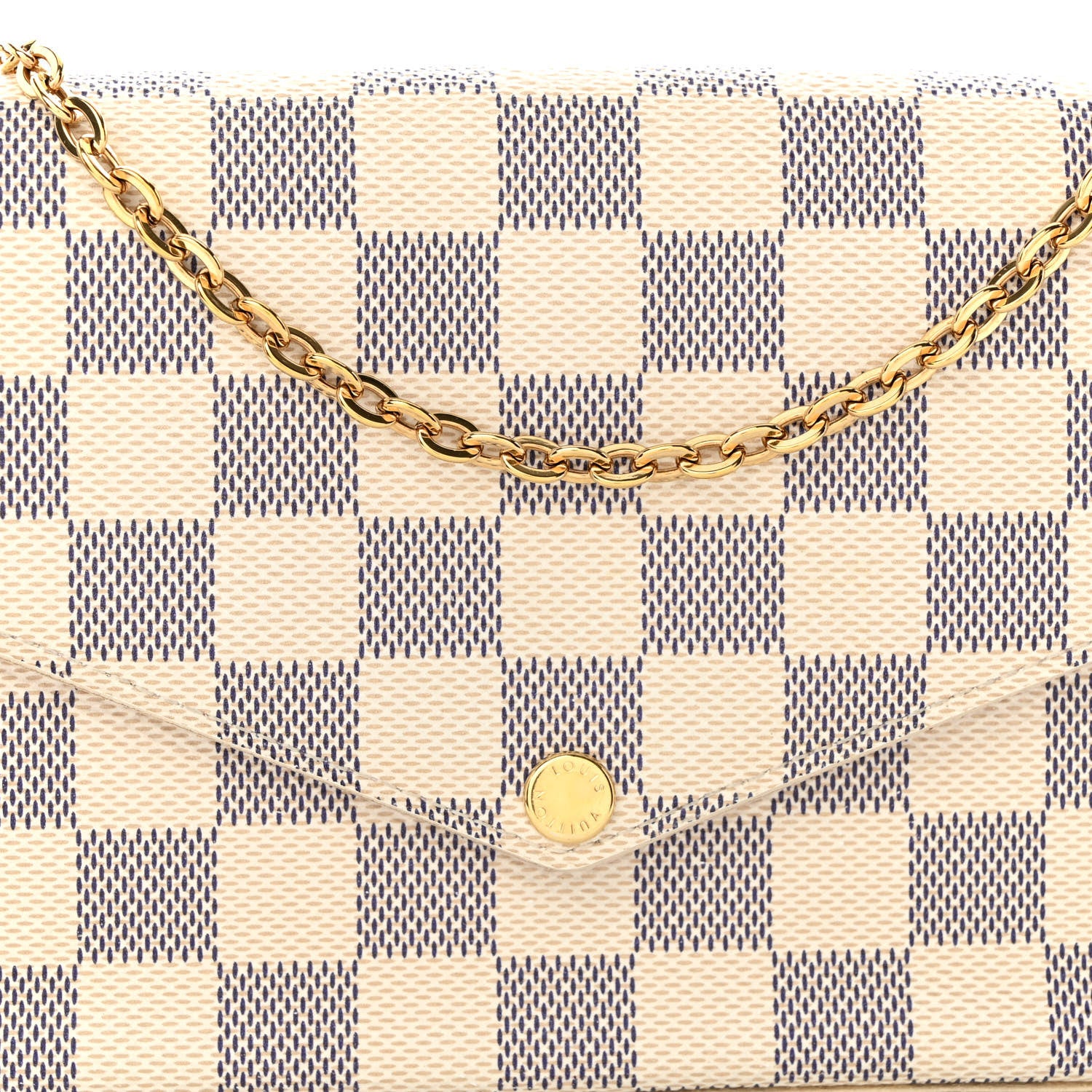 Louis Vuitton Damier Azur Pochette Felicie Chain Wallet Rose Ballerine 8 of 10
