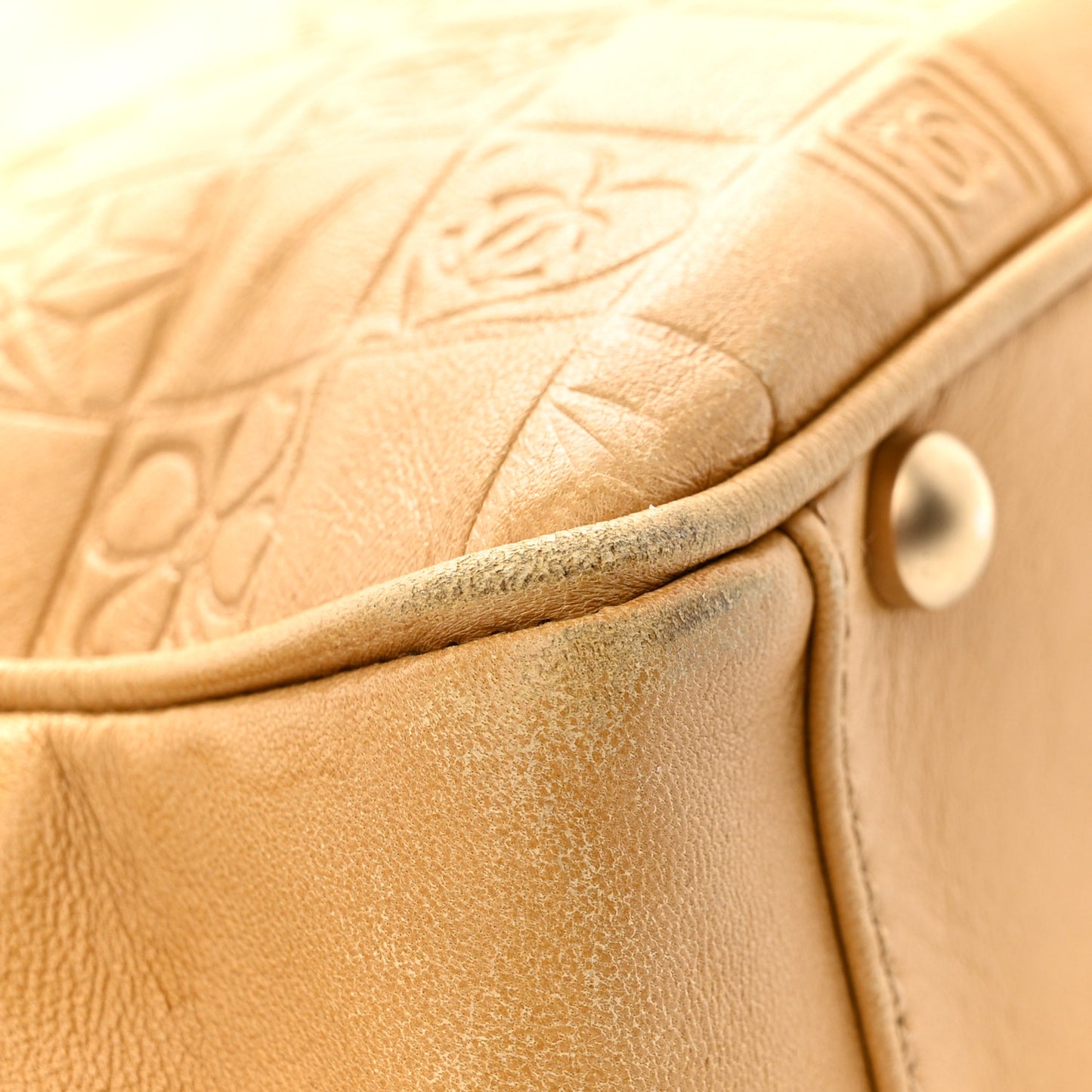 Lambskin Precious Symbols Shopping Tote Beige