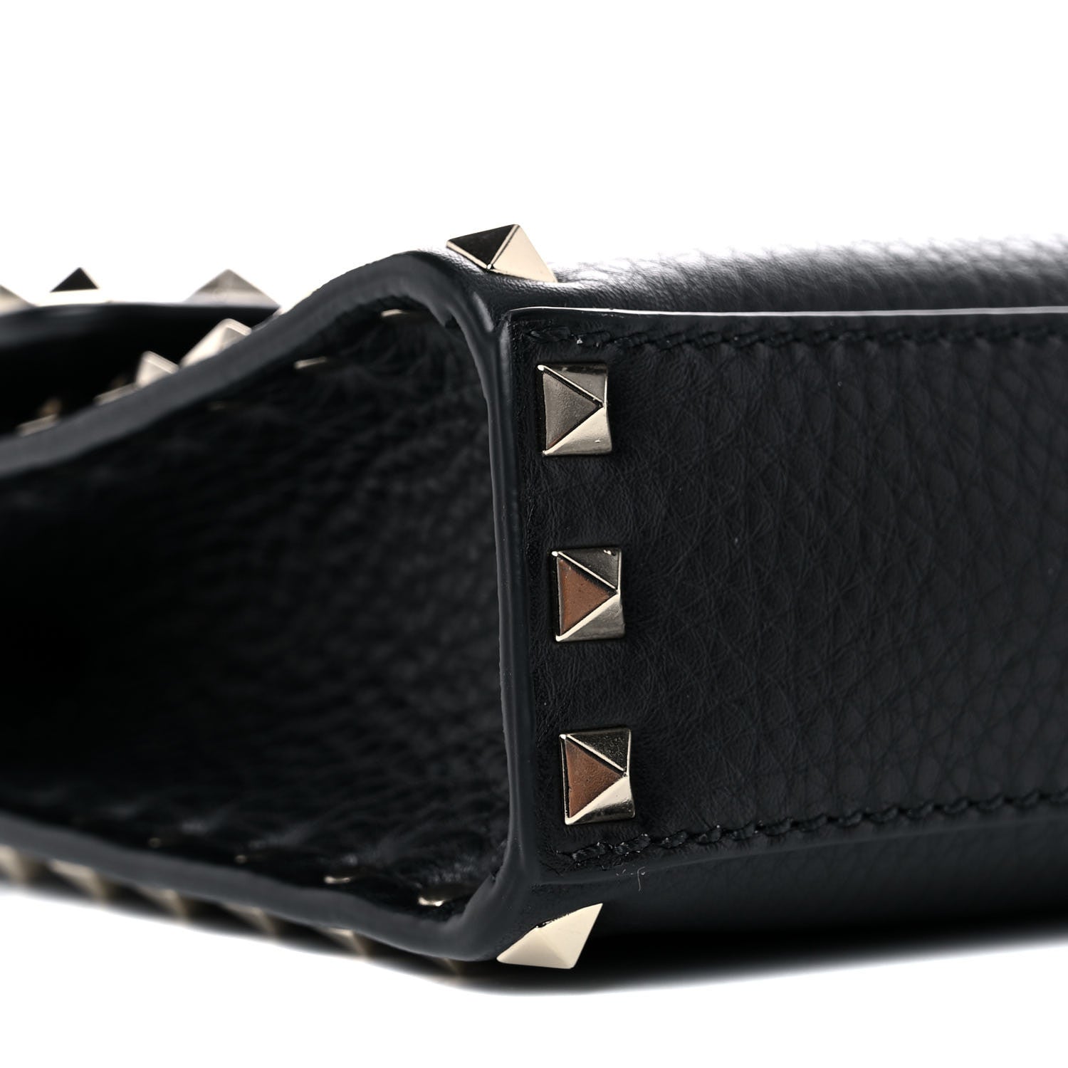 Valentino Garavani Pebbled Calfskin Medium Rockstud Flip Lock Crossbody Bag Black 6 of 8