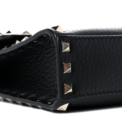 Valentino Garavani Pebbled Calfskin Medium Rockstud Flip Lock Crossbody Bag Black 6 of 8