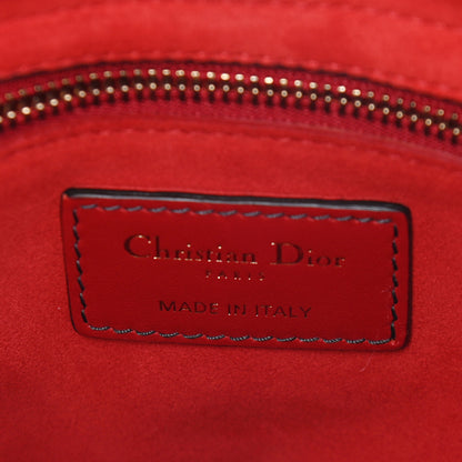 Christian Dior Lambskin Cannage Studded Medium Supple Lady Dior Red 5 of 9