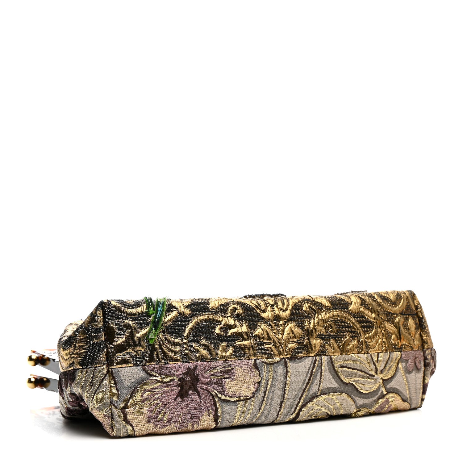 Dolce & Gabbana Silk Crystal Beaded Sequin Plexiglass Floral Vanda Circles Chain Clutch Multicolor 5 of 11