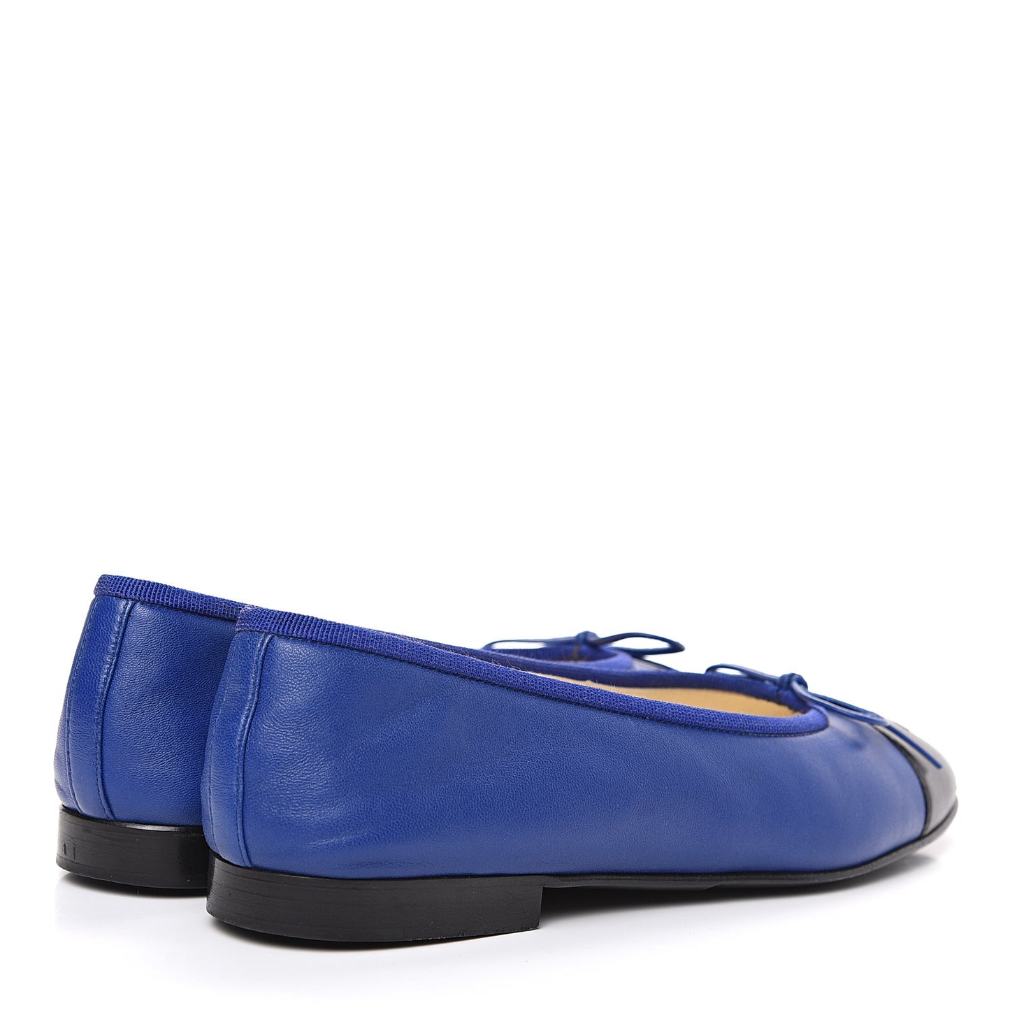 Calfskin CC Cap Toe Ballerina Flats 36 Blue