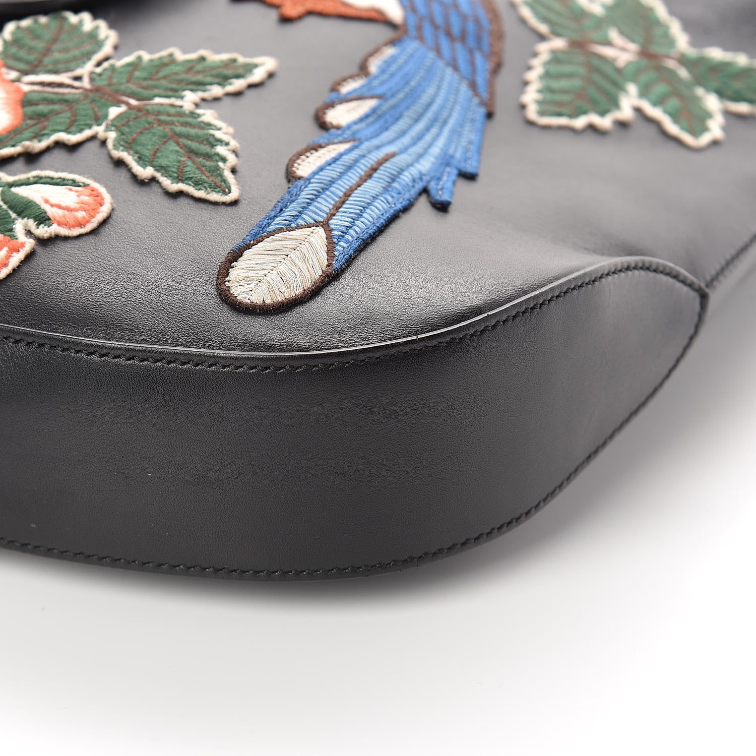 Gucci Calfskin Web Garden Collection Embroidered Medium Dionysus Hobo Black 9 of 9