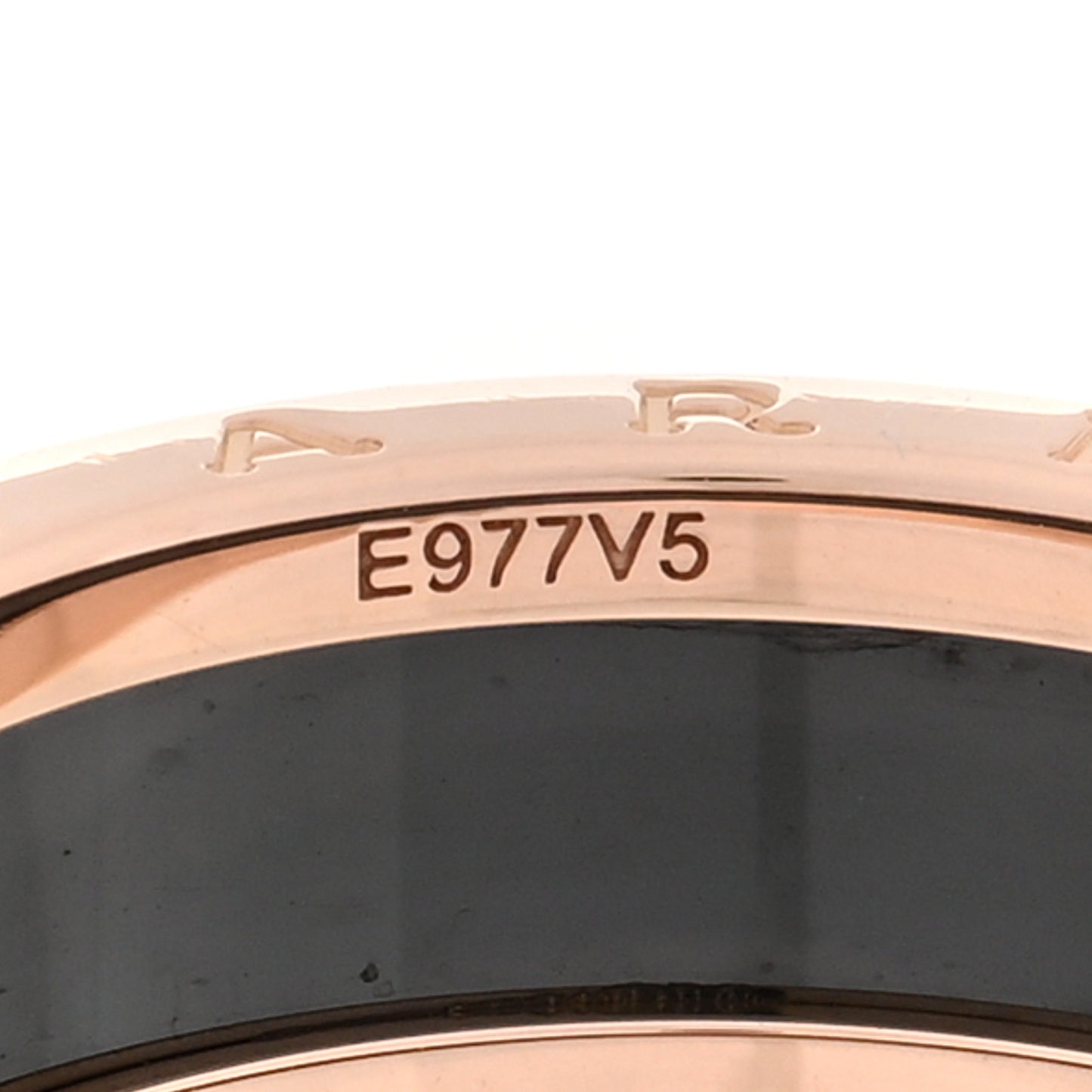 18K Rose Gold Black Ceramic B.Zero1 Two-Band Ring 63 10.25