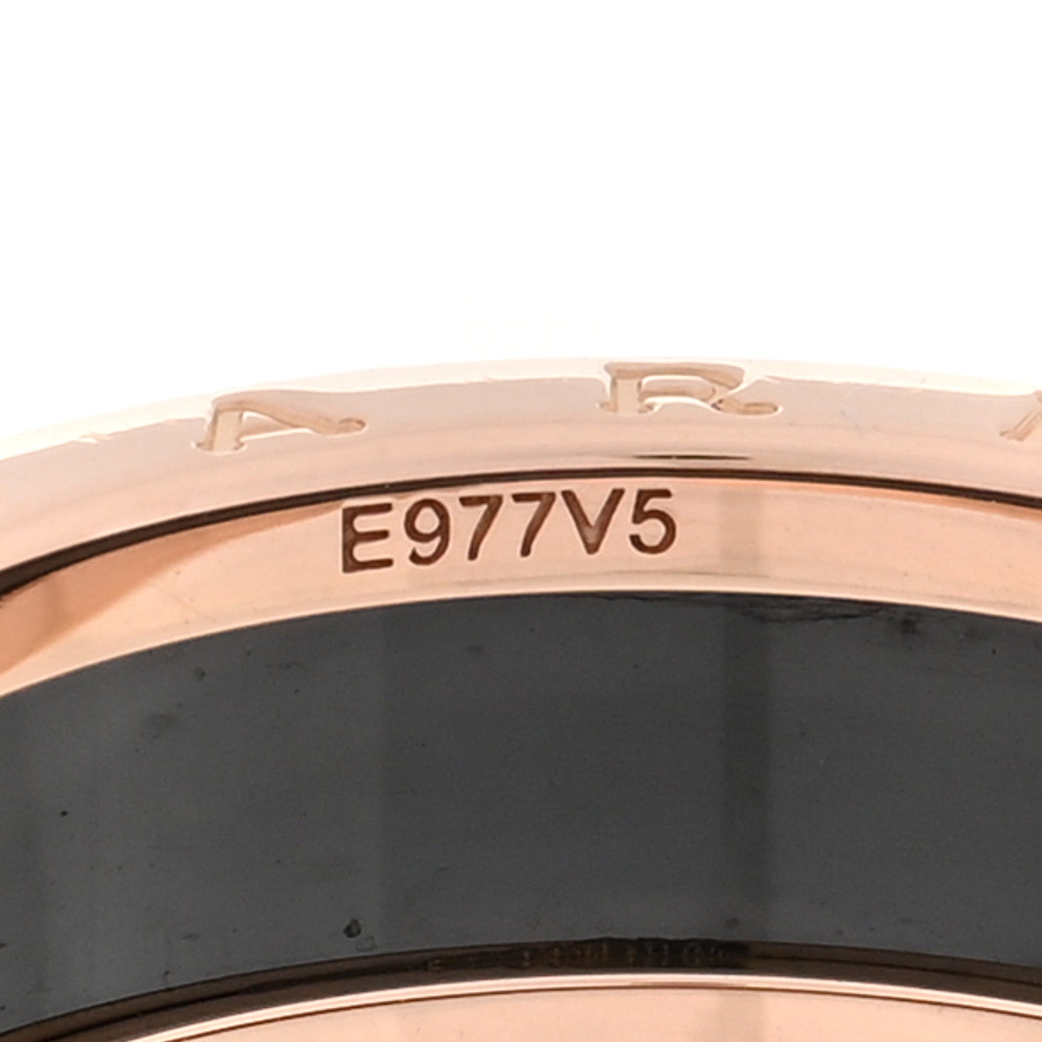 Bulgari 18K Rose Gold Black Ceramic B.Zero1 Two-Band Ring 63 10.25 5 of 6