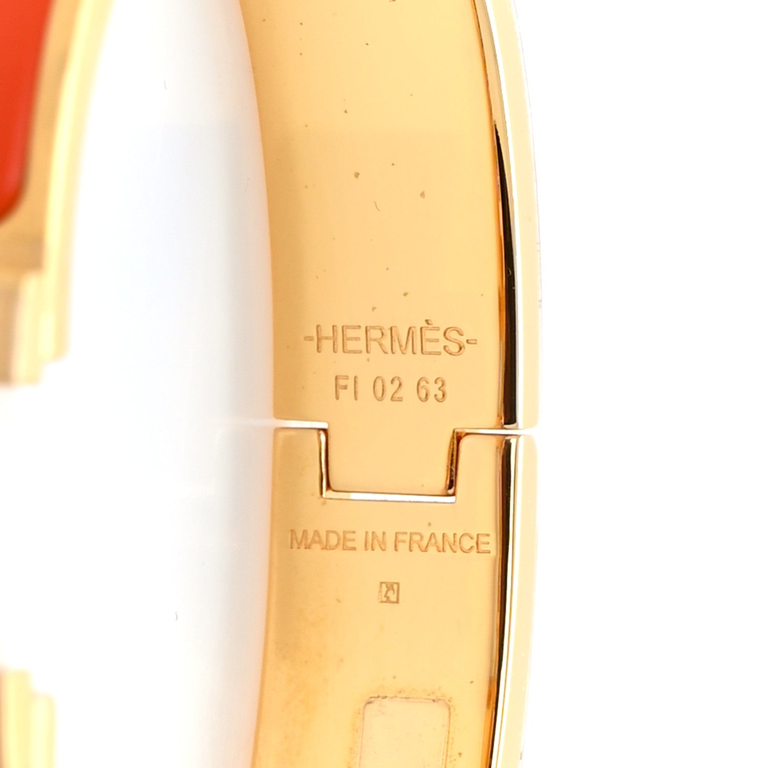 Hermes Matte Enamel Narrow Clic Clac HH Bracelet T4 Orange 4 of 7