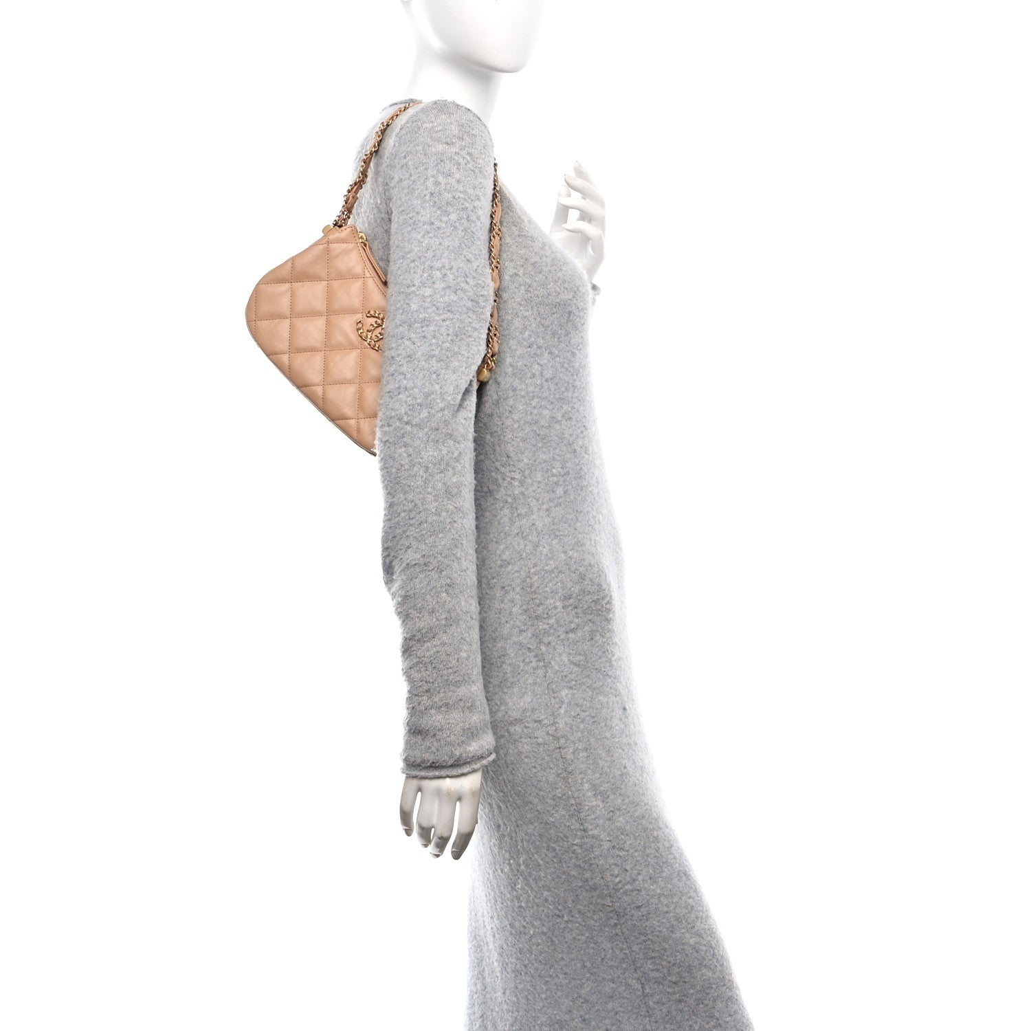 Chanel Aged Calfskin Quilted Small Chanel 19 Hobo  Beige 2 of 10