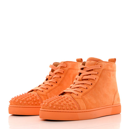 Christian Louboutin Veau Velours Mens Louis Orlato Flat Spikes Sneakers 41.5 Melon May 3 of 10