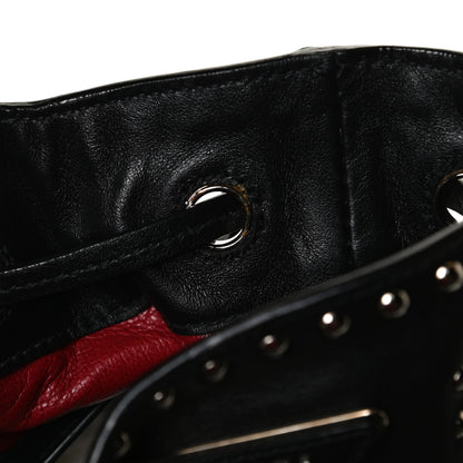 Prada Soft Calf Studded Bucket Bag Black 13 of 14