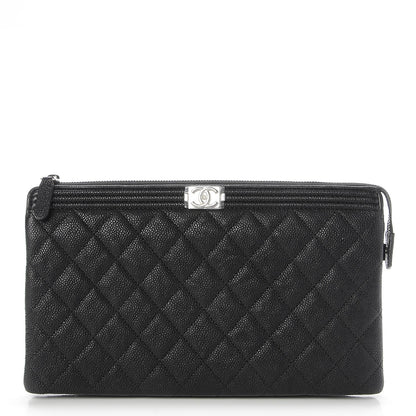 Chanel Caviar Quilted Small Zipped Boy Pouch Black 1 of 9