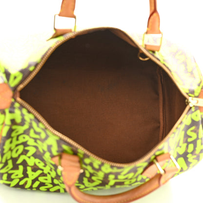 Louis Vuitton Monogram Graffiti Speedy 30 Green 5 of 11