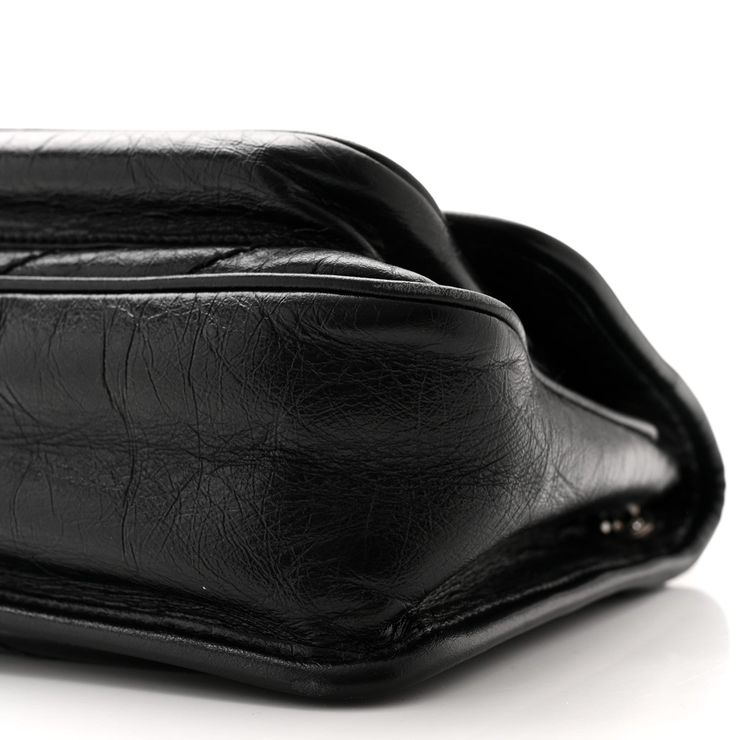 Saint Laurent Crinkled Calfskin Matelasse Monogram Baby Niki Chain Satchel Black 10 of 11