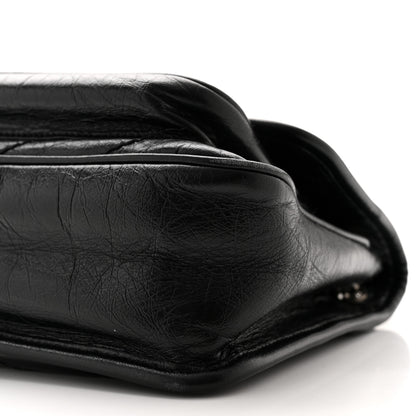Saint Laurent Crinkled Calfskin Matelasse Monogram Baby Niki Chain Satchel Black 10 of 11