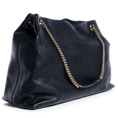 Gucci Pebbled Calfskin Large Soho Chain Shoulder Bag Black 3 of 8
