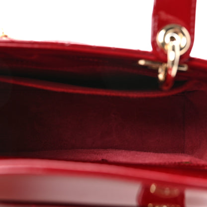 Christian Dior Patent Cannage Small My ABCDior Lady Dior Cherry Red 5 of 9