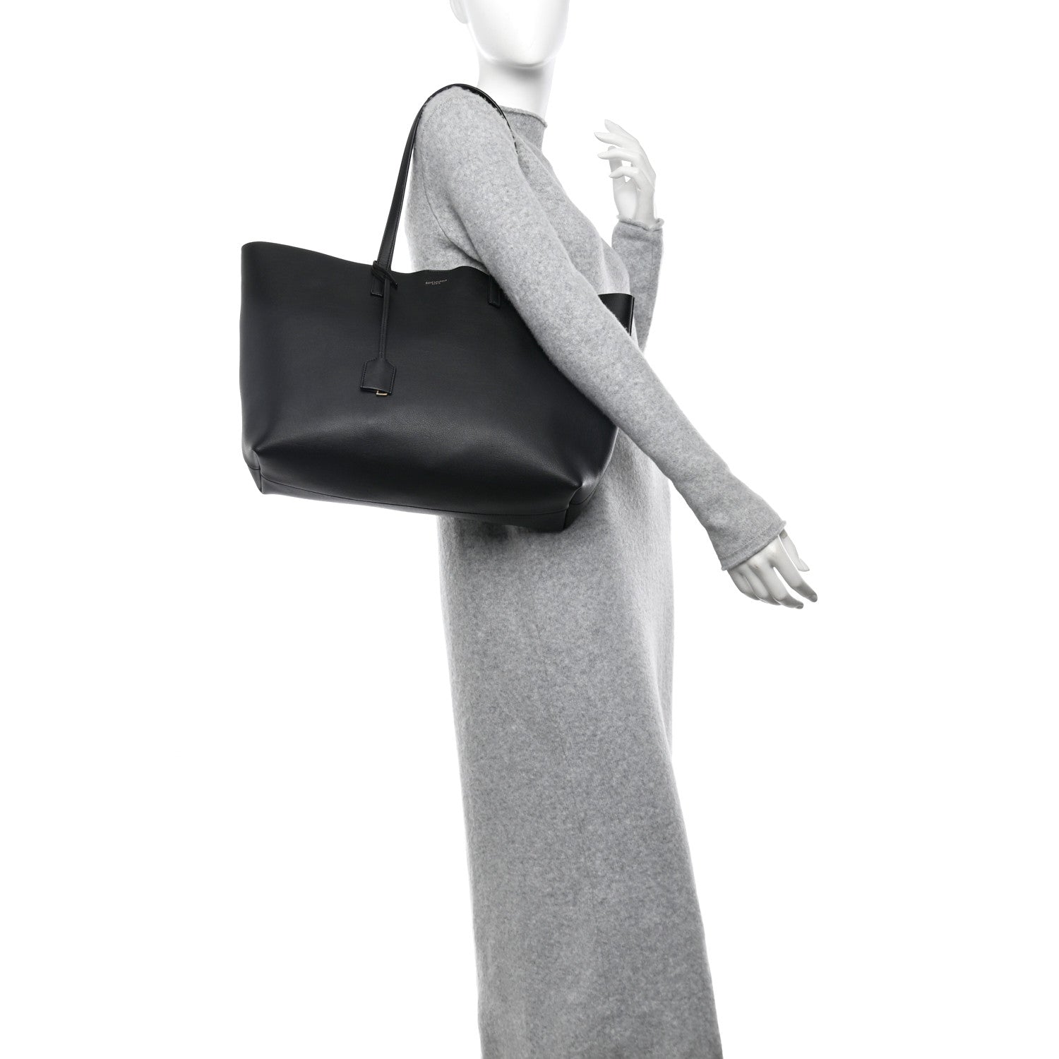 Saint Laurent Calfskin Large Shopping Tote Black 2 of 13