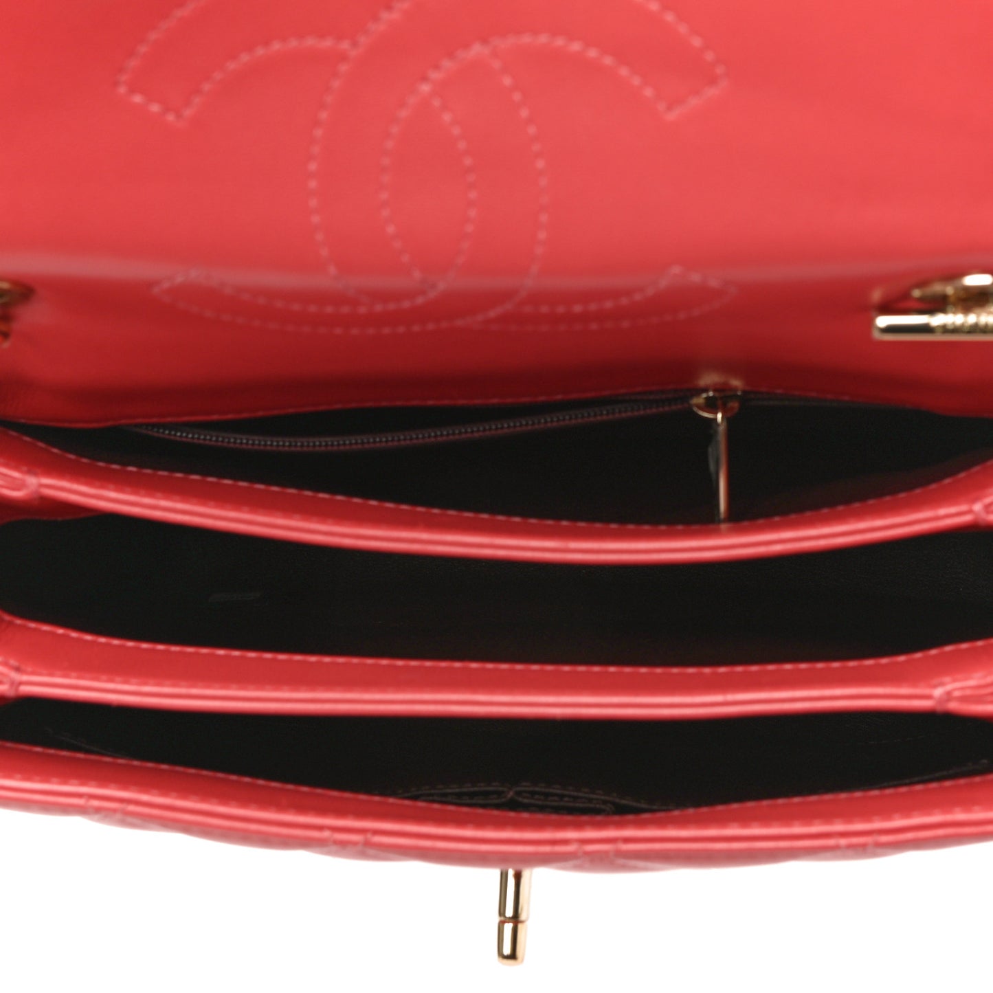 Lambskin Quilted Small Trendy CC Flap Dual Handle Bag Pink