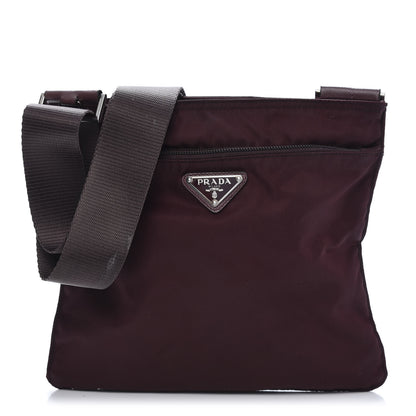 Prada Tessuto Nylon Small Flat Messenger Bag Granato 1 of 11