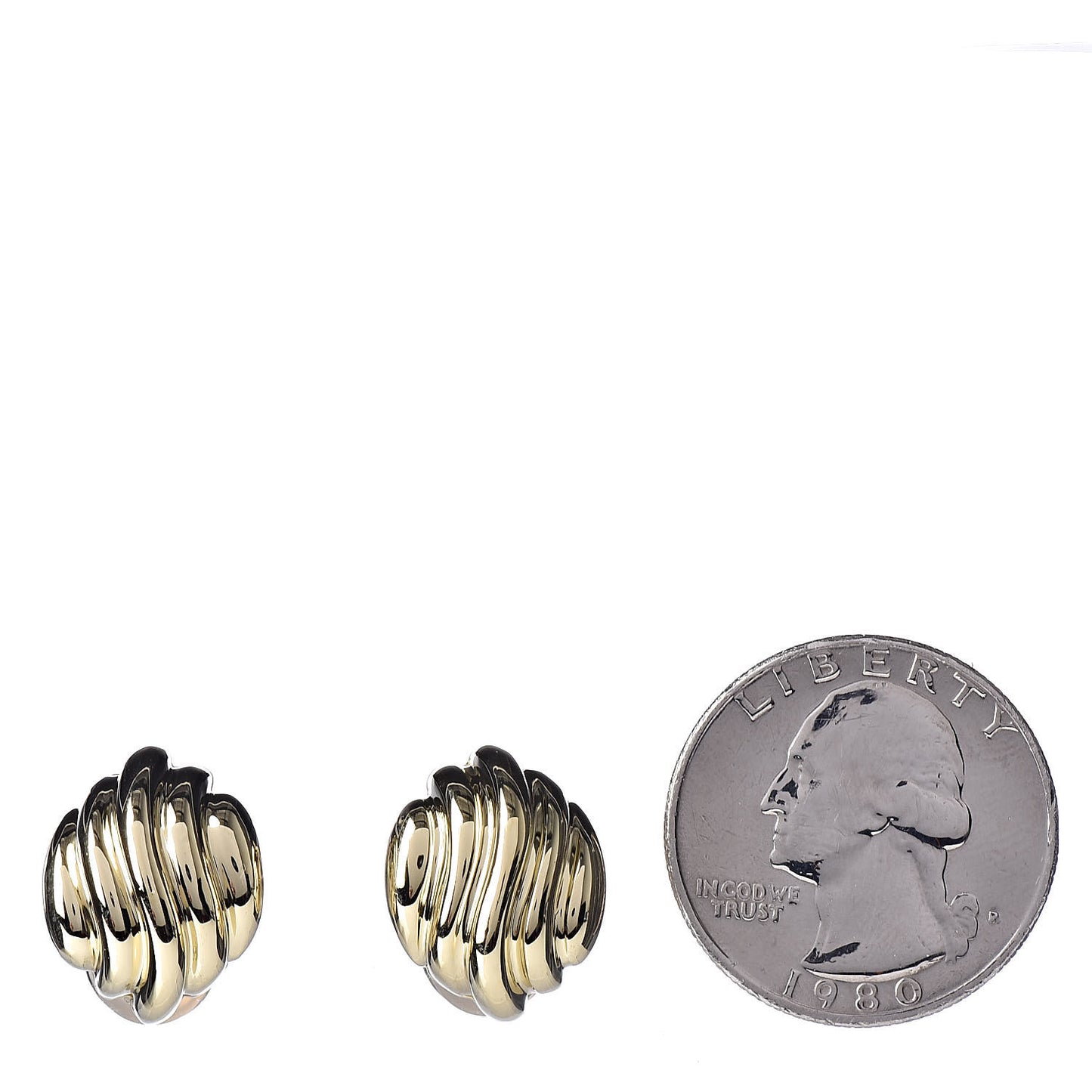 18K Yellow Gold Shrimp Clip On Earrings