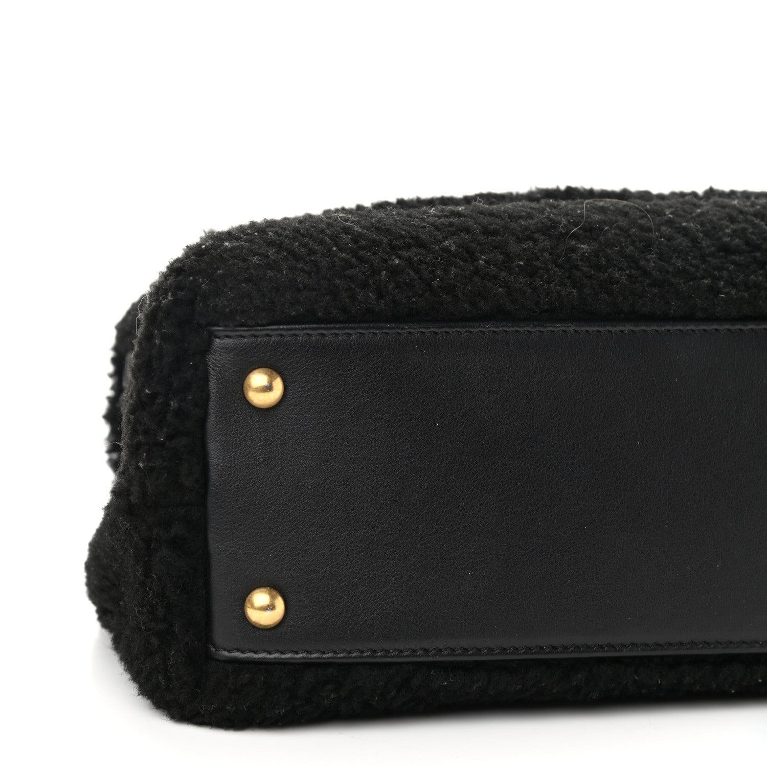 Chanel Shearling Lambskin Medium Coco Handle Flap Black 9 of 14