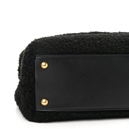 Chanel Shearling Lambskin Medium Coco Handle Flap Black 9 of 14