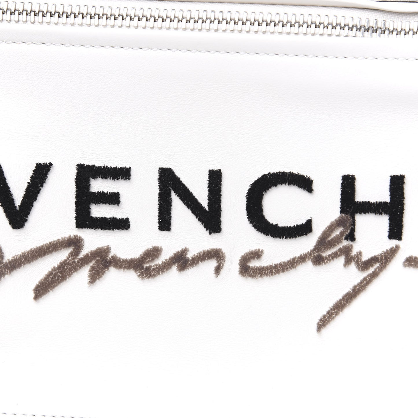 Calfskin Velvet Logo Small Pandora White
