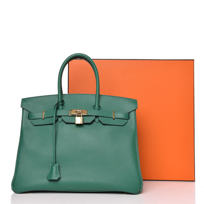 Hermes Epsom Birkin 35 Vert Vertigo 38 of 38