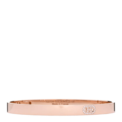 Hermes 18K Rose Gold Diamond PM H D'Ancre Bracelet ST 1 of 4