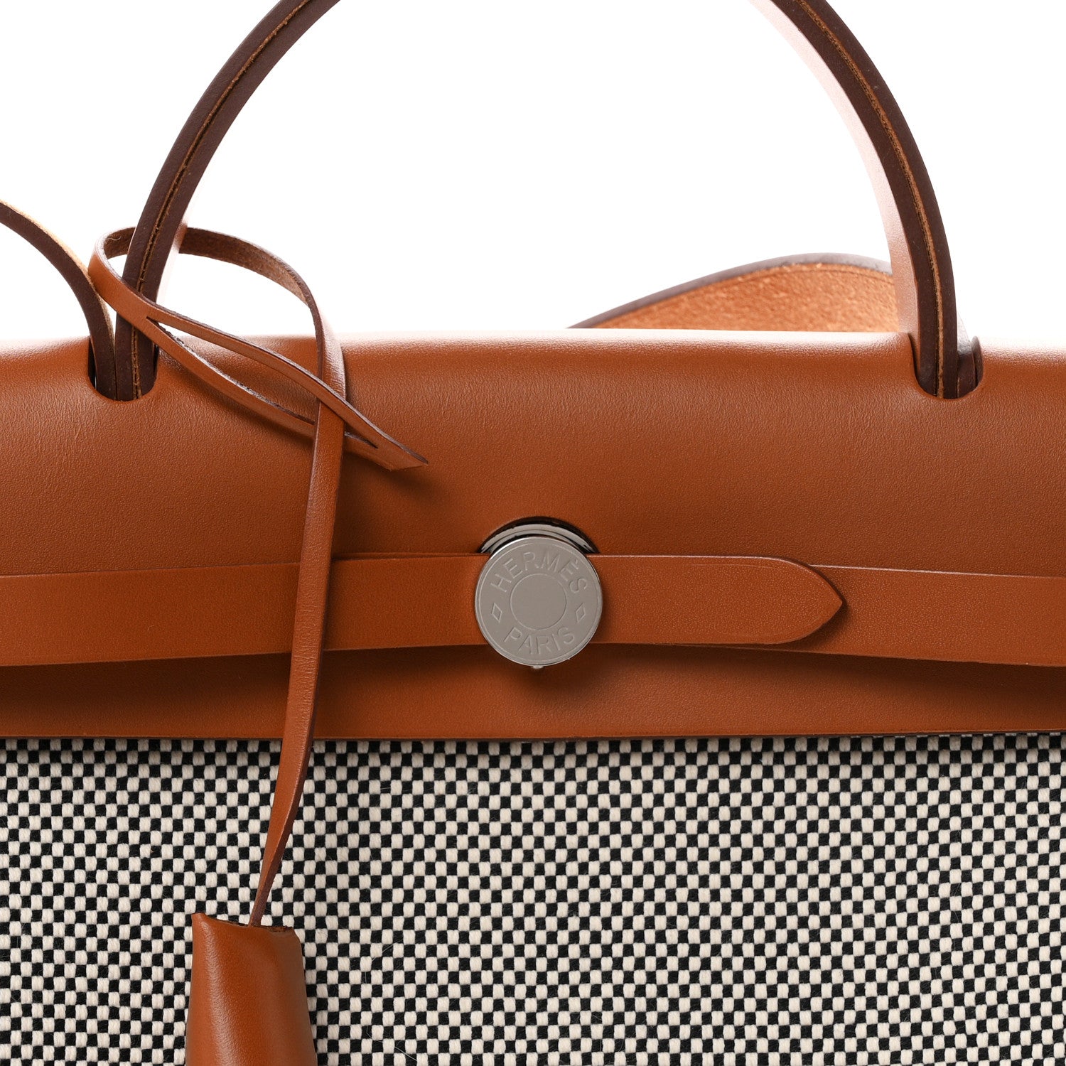 Hermes Vache Hunter Criss Viking Herbag Zip Retourne 31 PM Ecru Black Fauve 9 of 12