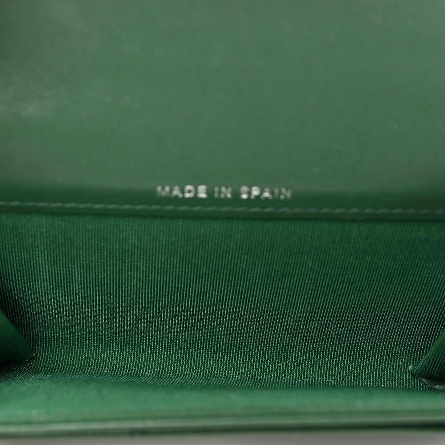 Lambskin Quilted Flap Card Holder Wallet Green