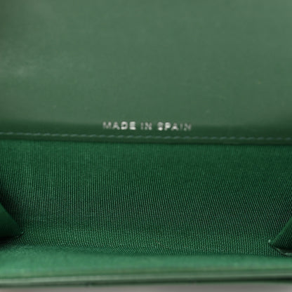Chanel Lambskin Quilted Flap Card Holder Wallet Green 5 of 9