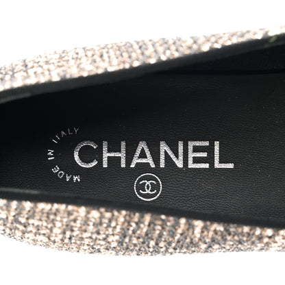 Chanel Fantasy Fabric Grosgrain CC Mocassin Loafers 41 Pink Black 7 of 9