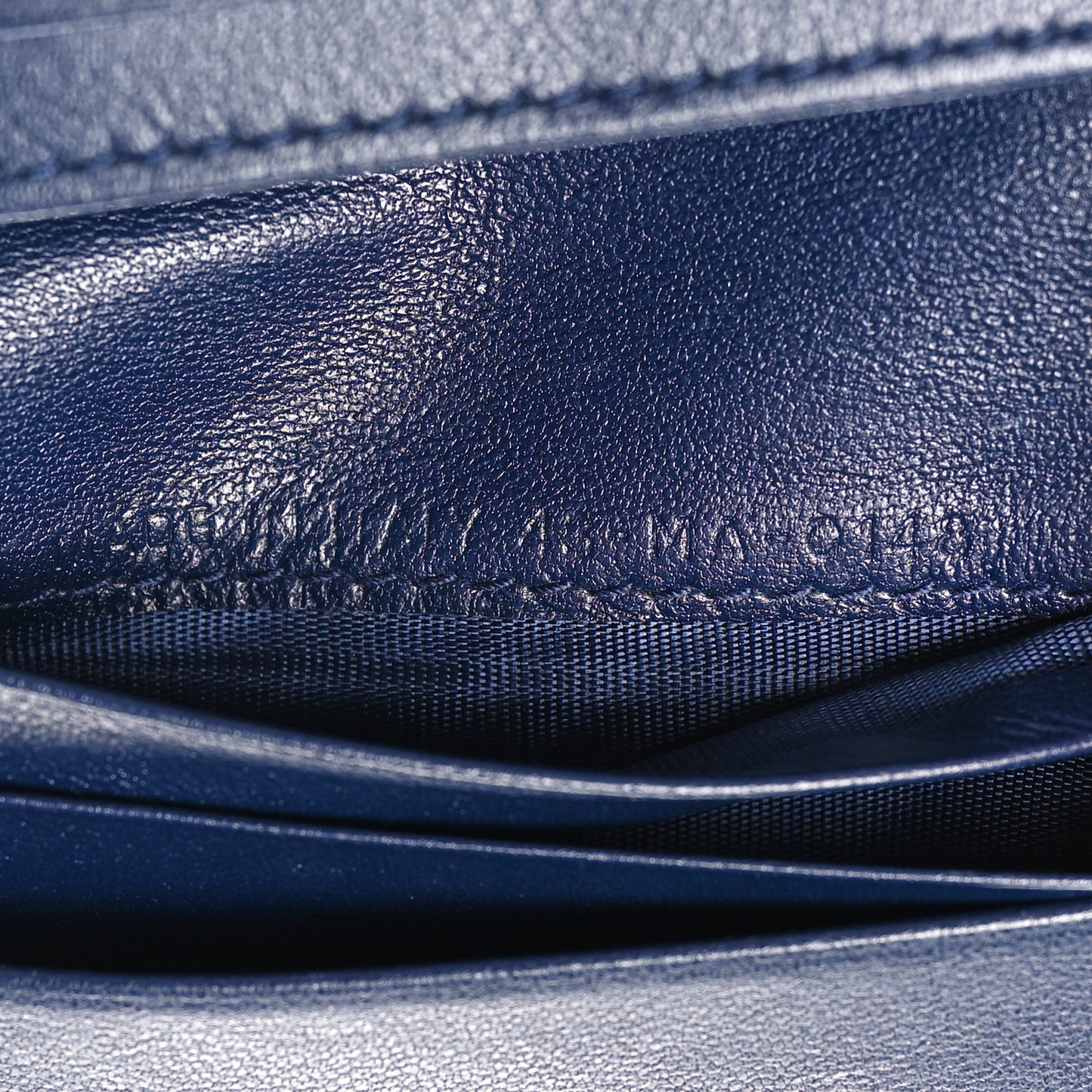 Lambskin Cannage Mini Lady Dior Wallet Navy
