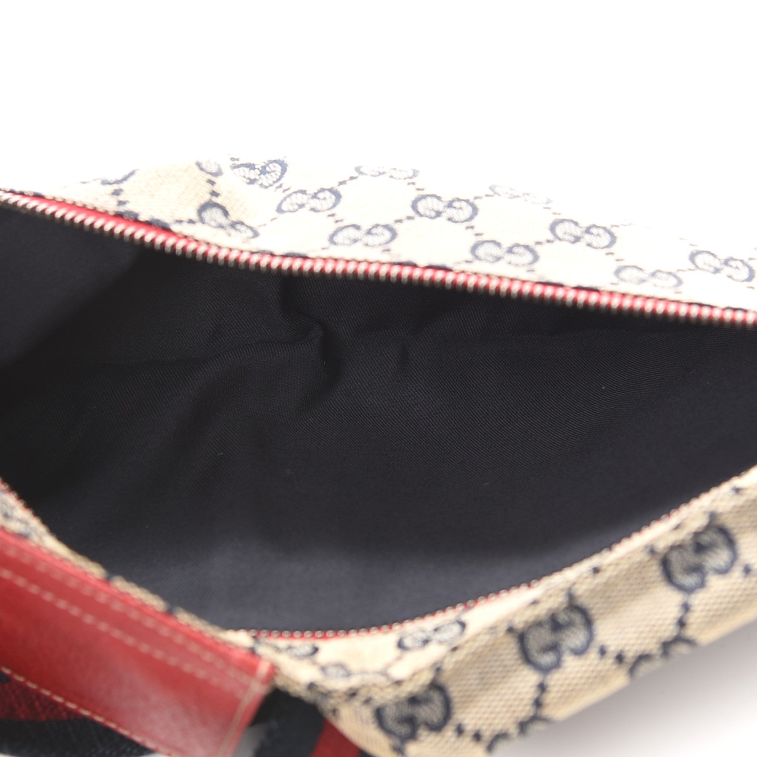 Gucci GG Monogram Web Double Pocket Belt Bag Navy Red 4 of 8