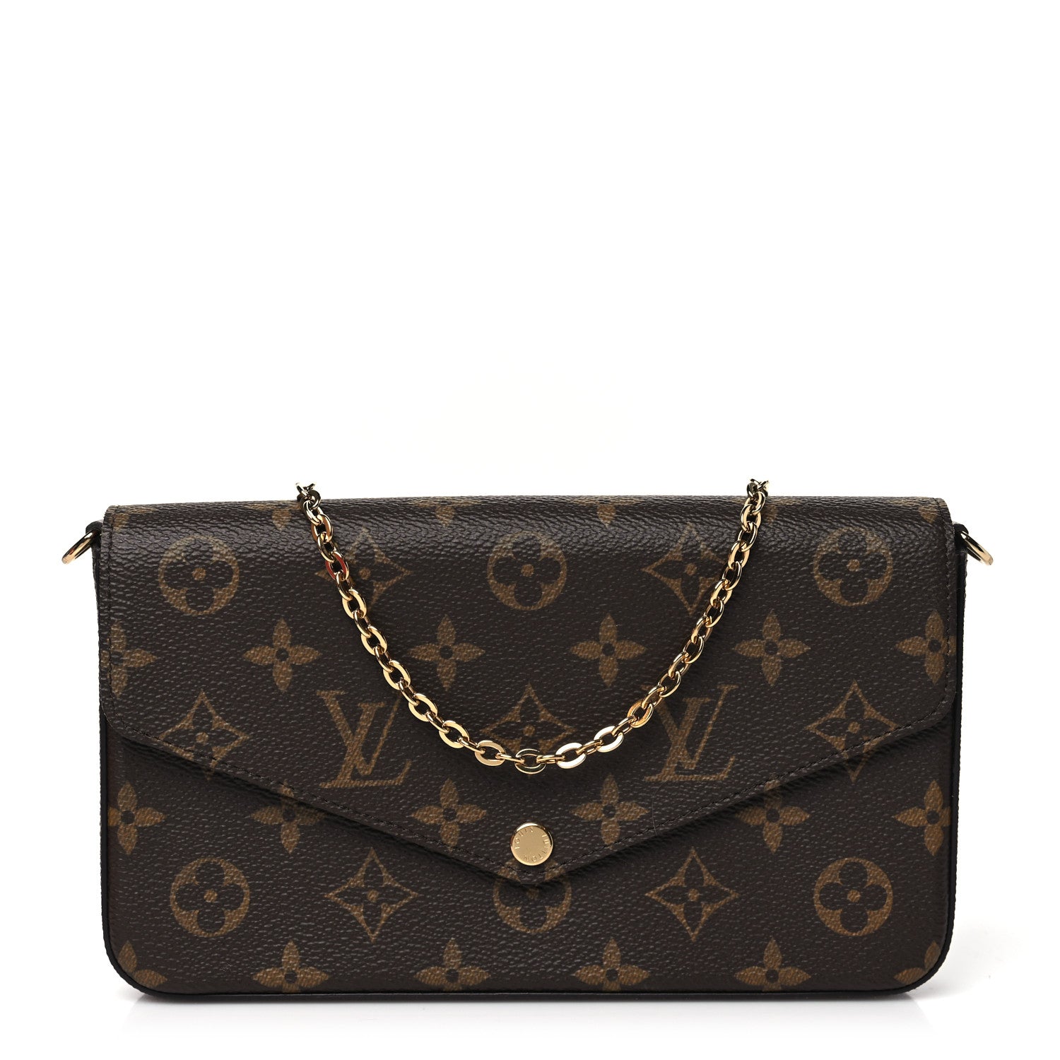 Louis Vuitton Monogram Pochette Felicie Chain Wallet Fuchsia 1 of 10