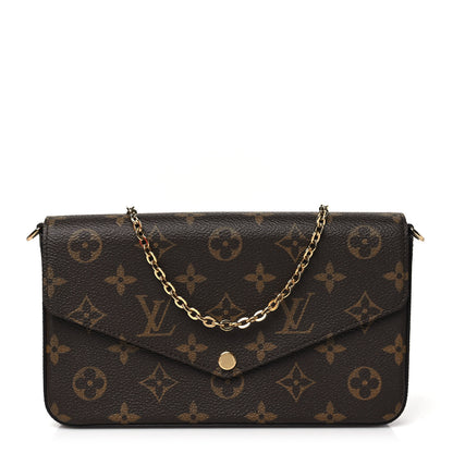 Louis Vuitton Monogram Pochette Felicie Chain Wallet Fuchsia 1 of 10