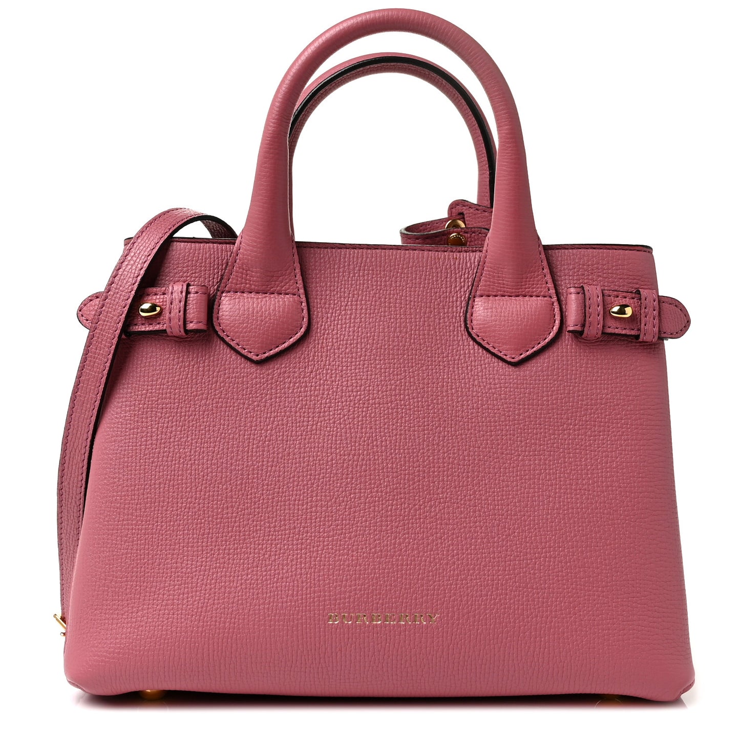 Grainy Calfskin House Check Small Banner Tote Mauve Pink