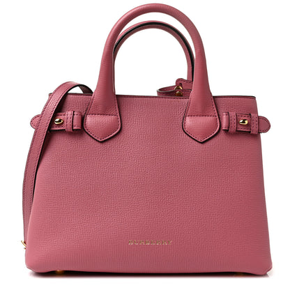 Burberry Grainy Calfskin House Check Small Banner Tote Mauve Pink 1 of 7