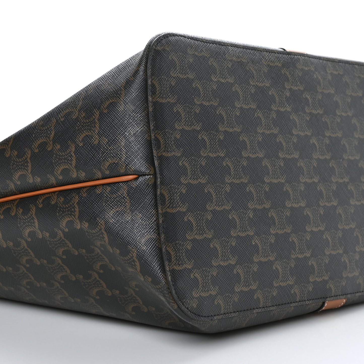 Triomphe Canvas Calfskin Medium Cabas Bag Tan
