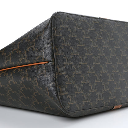 Celine Triomphe Canvas Calfskin Medium Cabas Bag Tan 8 of 10