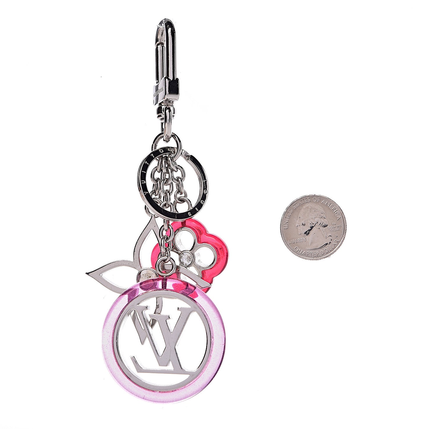 Colorline Bag Charm Key Holder Pink Glitter